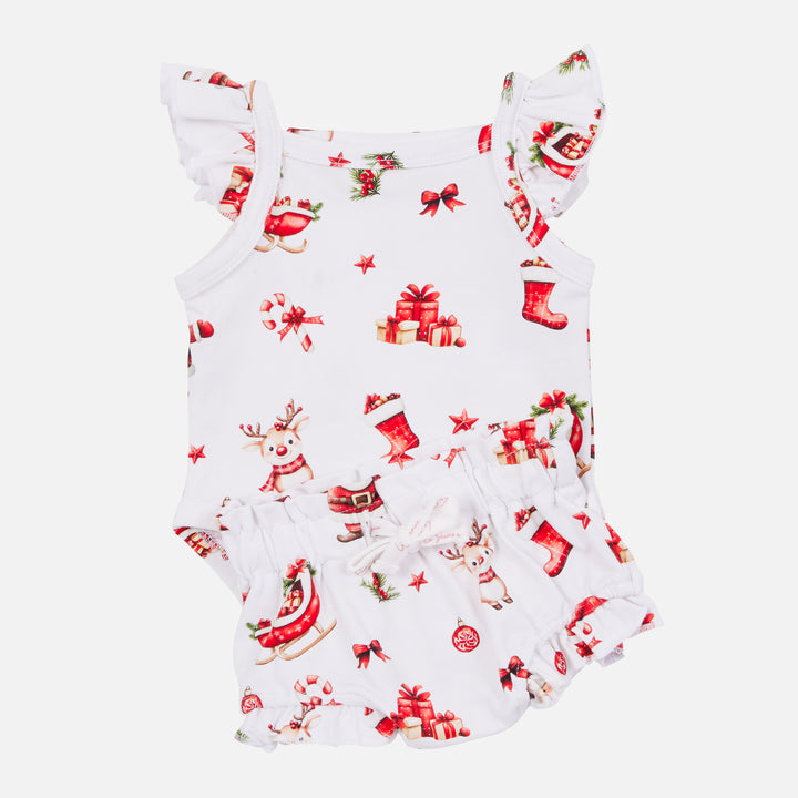 Flutter Singlet Set - Here Comes Santa Claus