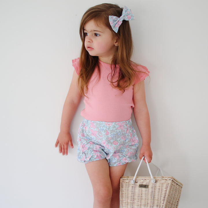 Cozy Short Sleeve Flutter - Seashell Pink