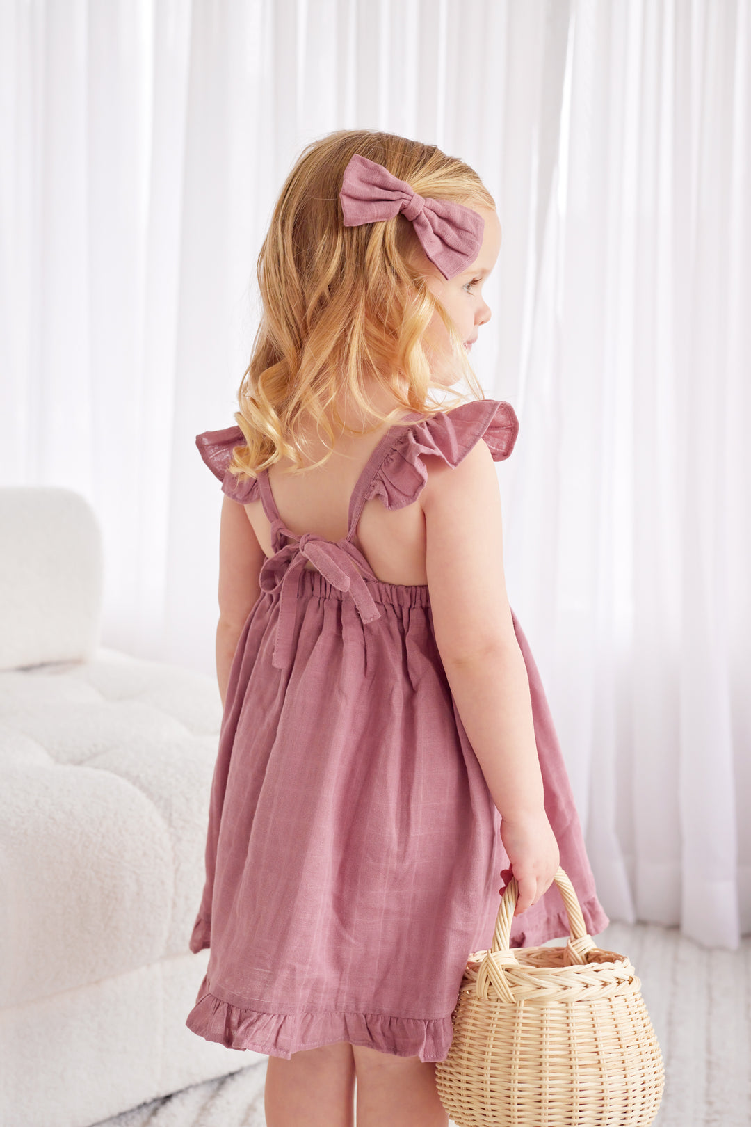 Muslin Sweetheart Dress - French Rose