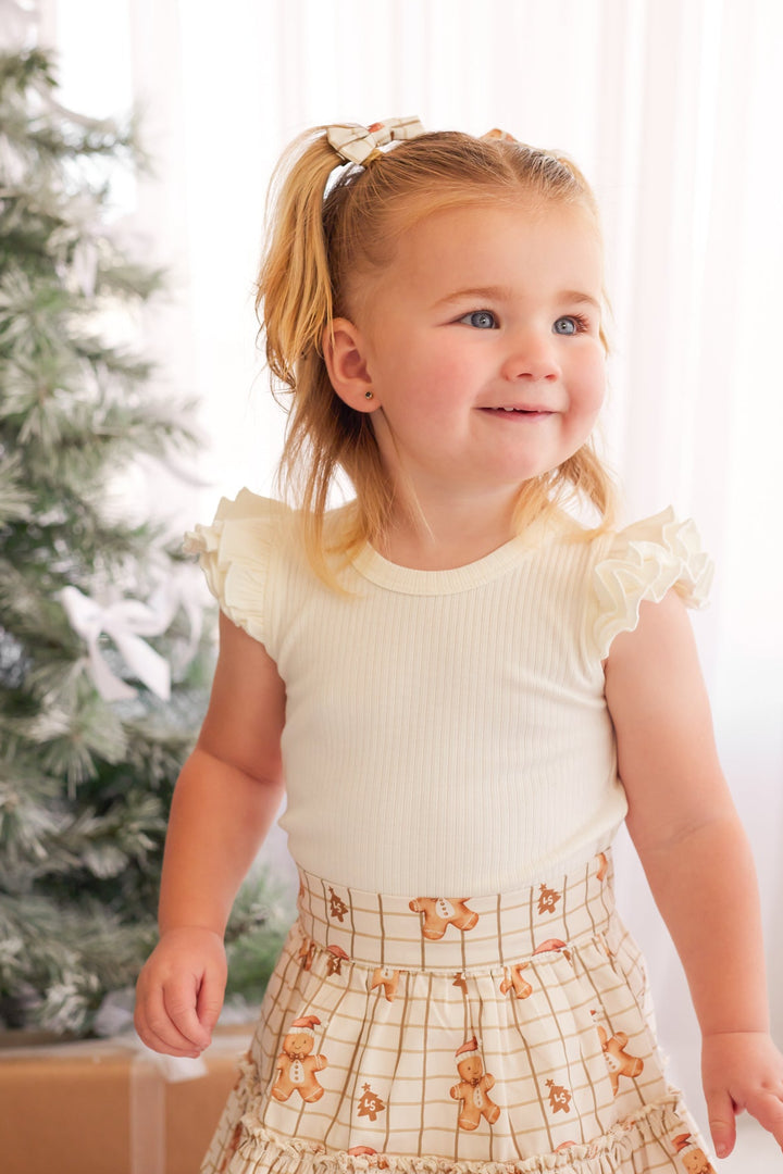 Cozy Short Sleeve Flutter - Coconut Milk