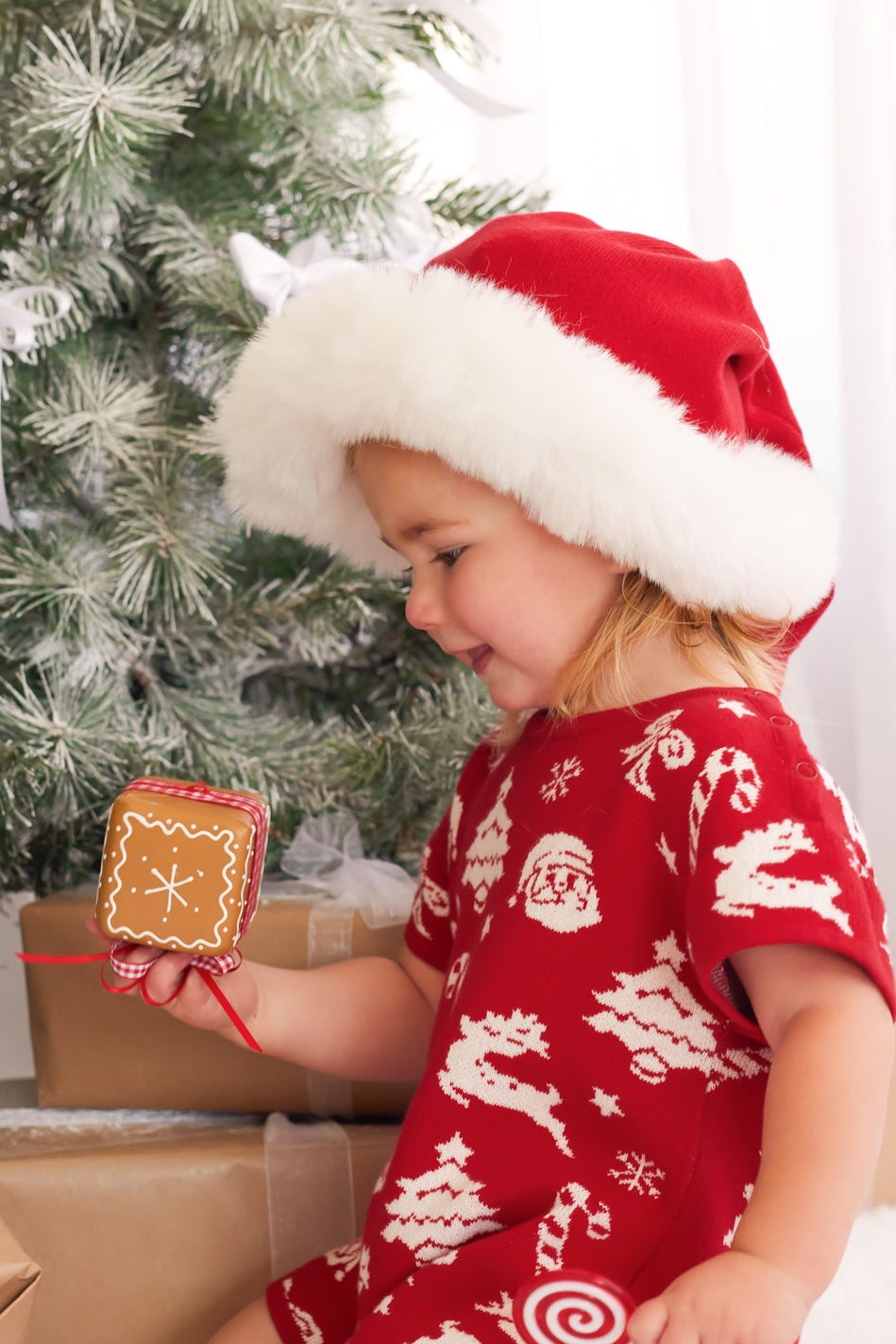 Knitted Santa Hat - Red