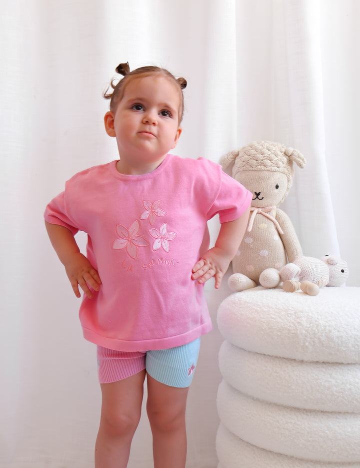 Knitted Tee - Pink Sorbet