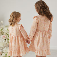 Muslin Ruffle Dress - Goldie