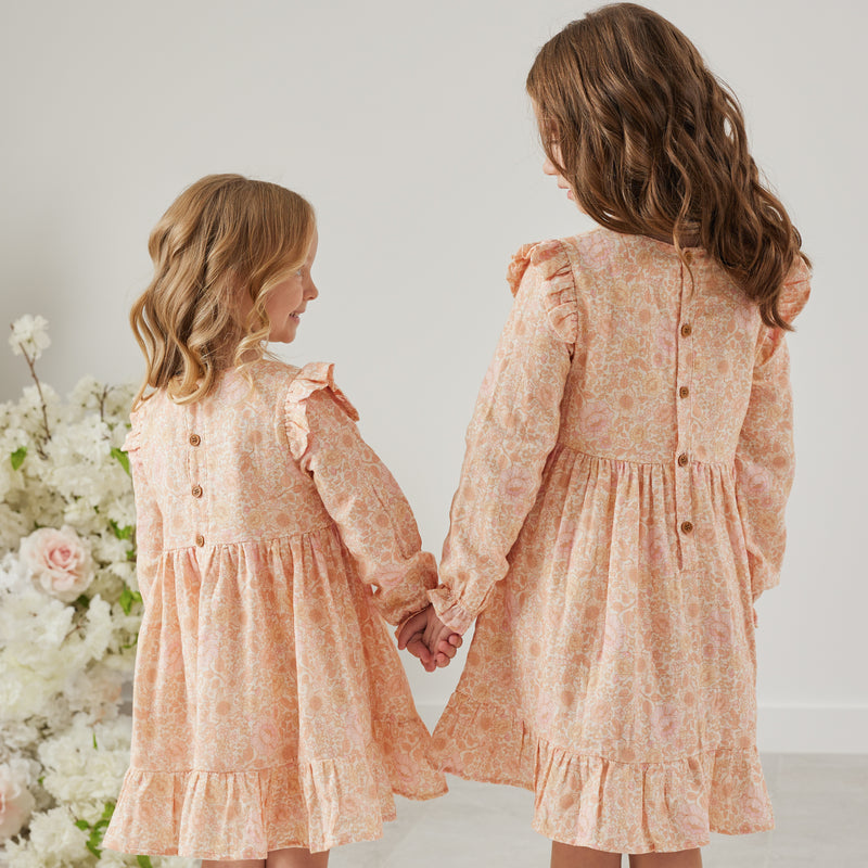 Muslin Ruffle Dress - Goldie