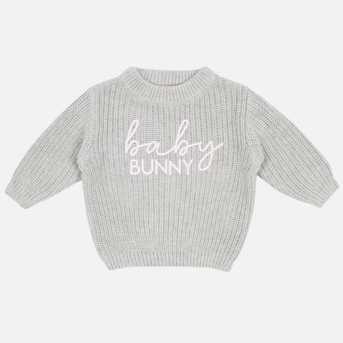 Embroidered Easter Chunky Knit - Cloud Grey