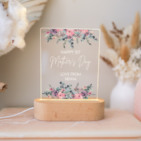 Acrylic Night Light - Mother's Day - Printed - Choose a Message