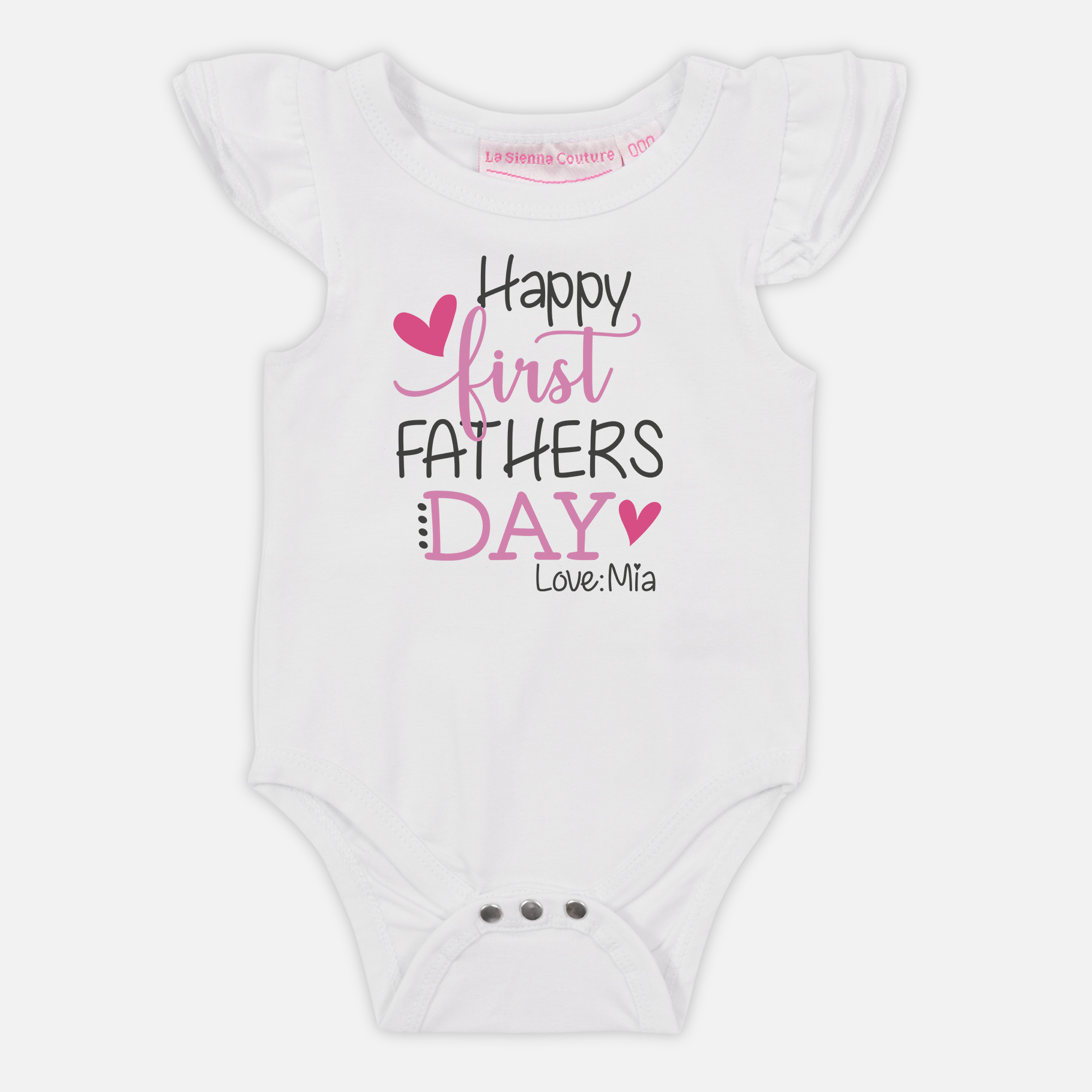 Happy First Fathers Day Pink - Custom Name