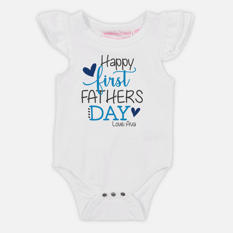 Happy First Fathers Day Blue - Custom Name