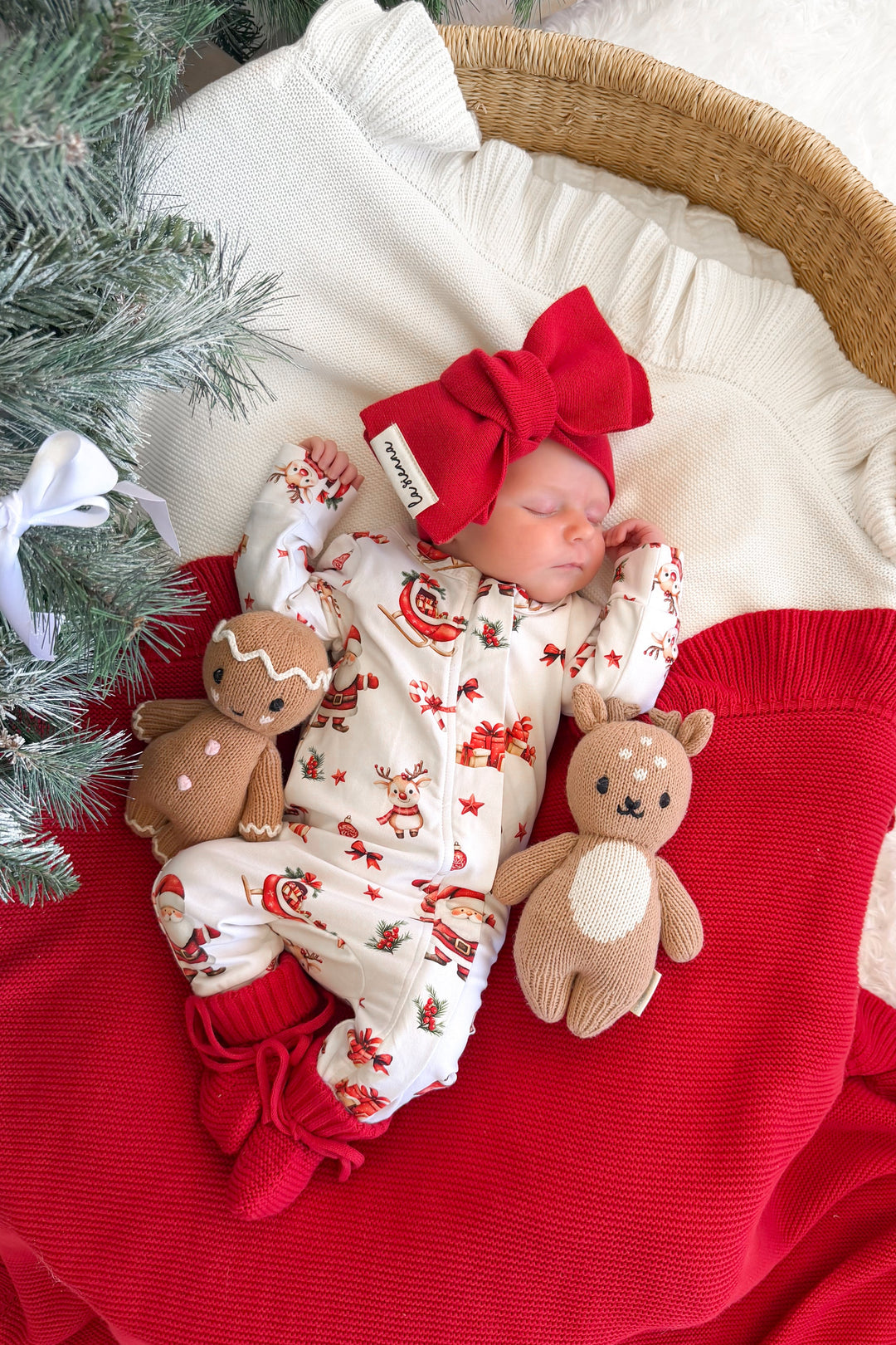 LS Zip Romper - Here Comes Santa Claus
