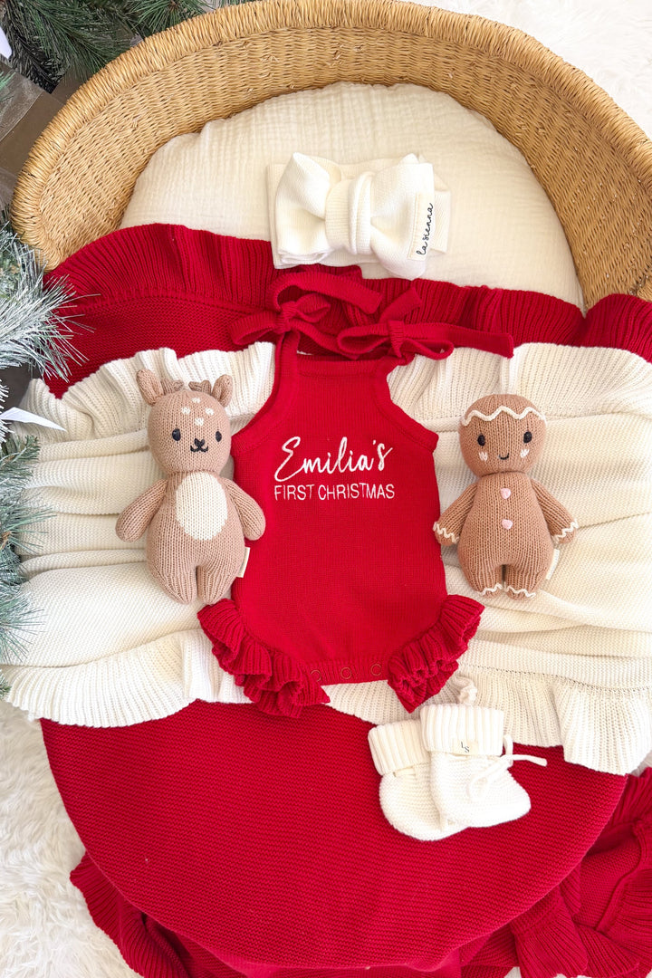 Summer Frill Romper - Red