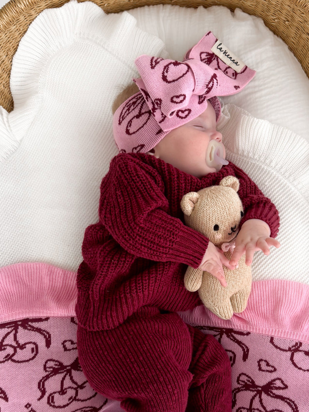 Knitted Headwrap - Cherries