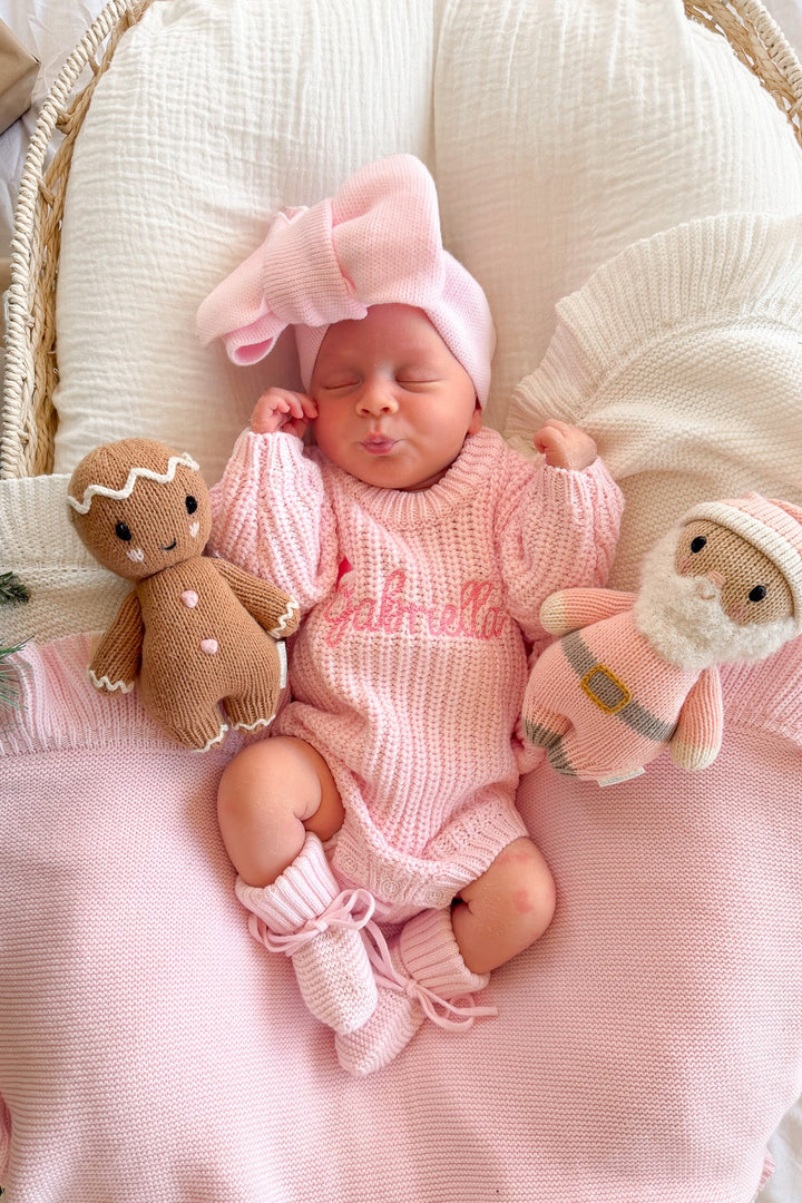 Super Chunky Knit Romper - Ballerina Pink