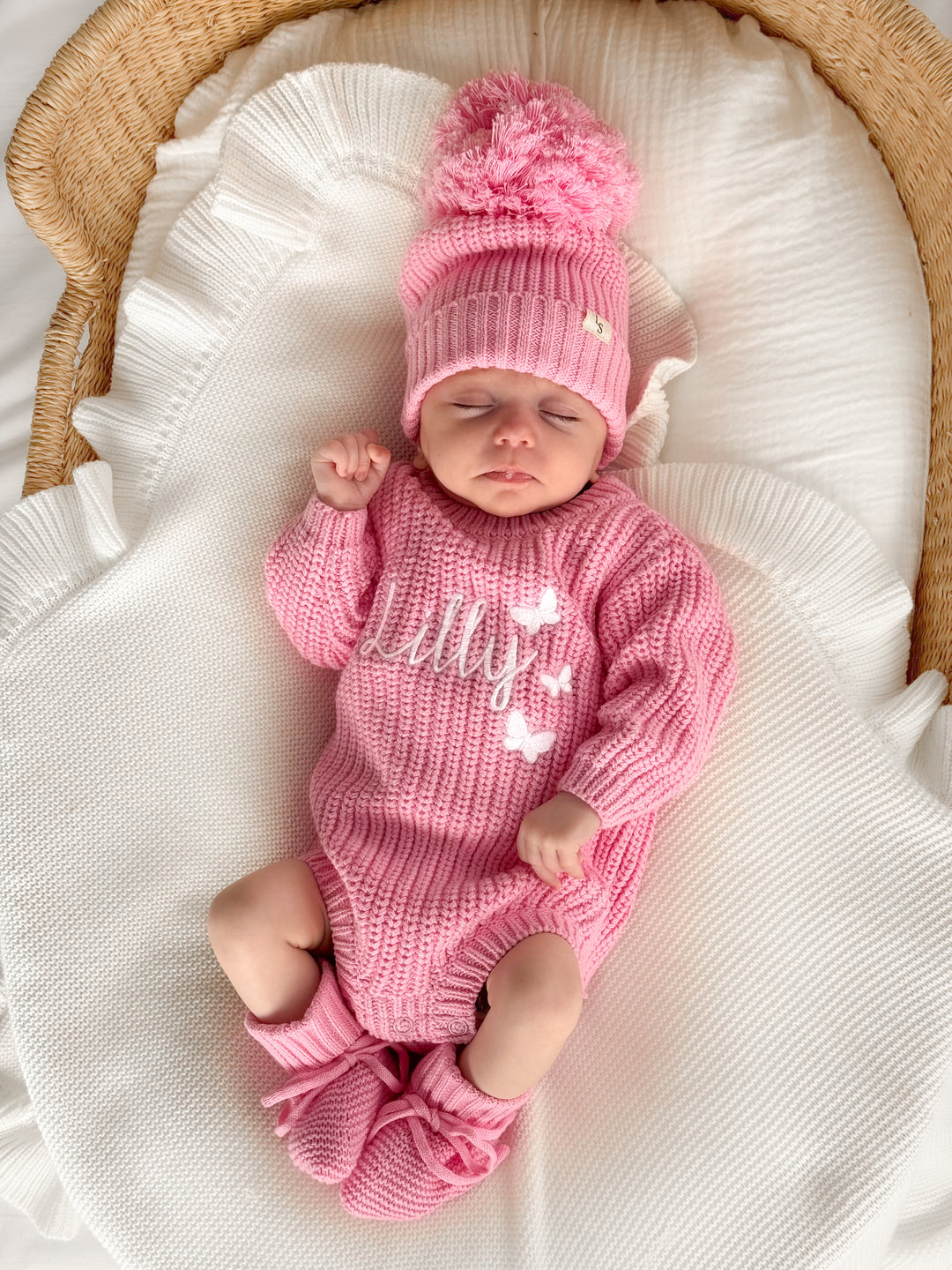 Super Chunky Knit Romper - Peony Pink