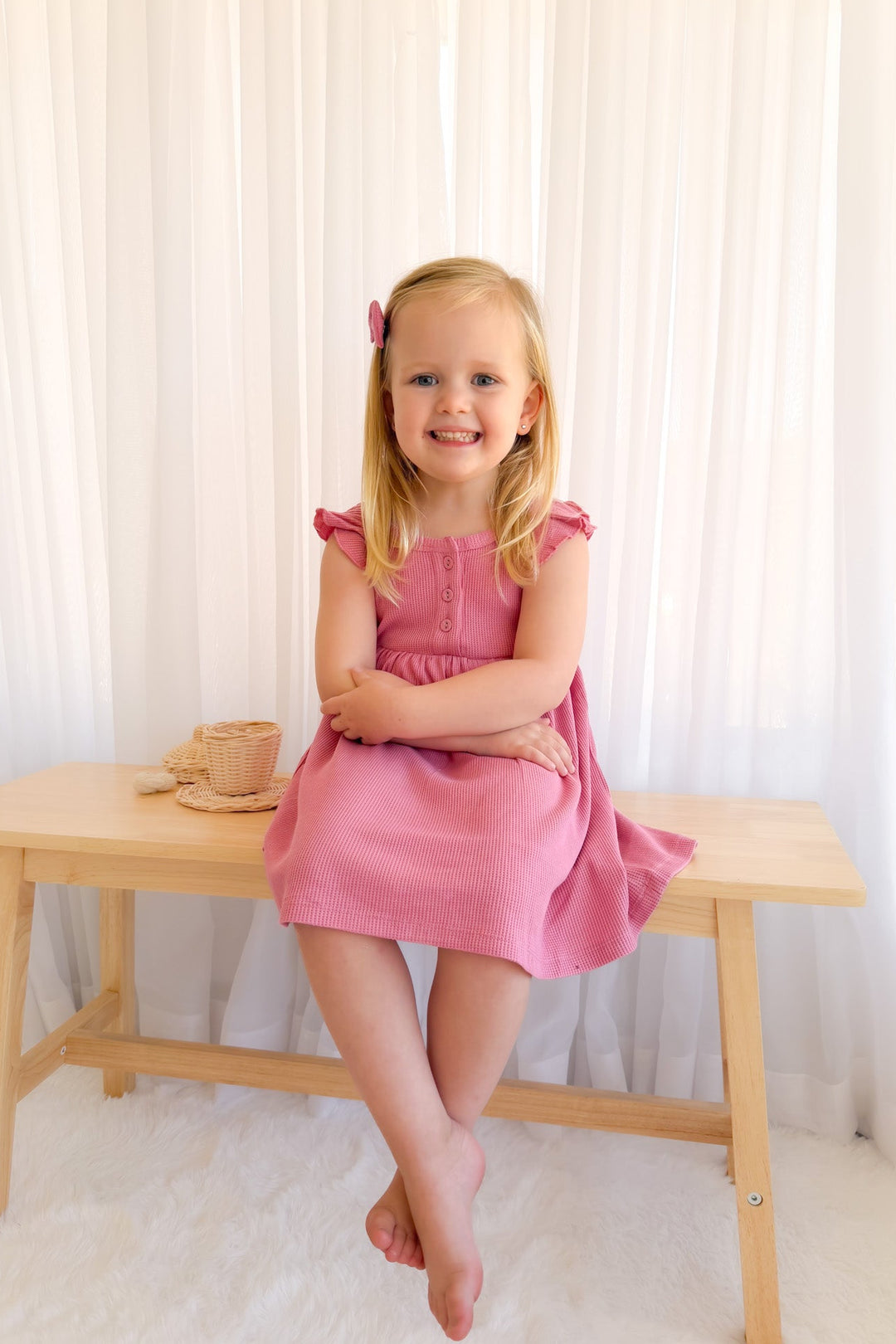 Summer Waffle Dress - Berry Bliss