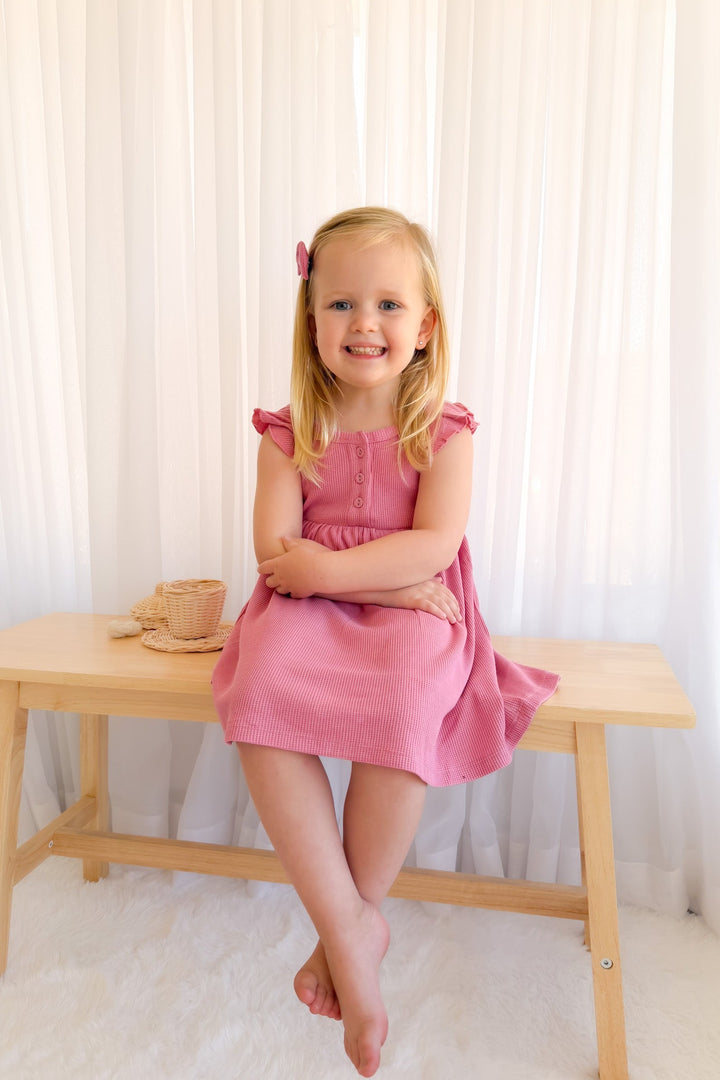 Summer Waffle Dress - Berry Bliss