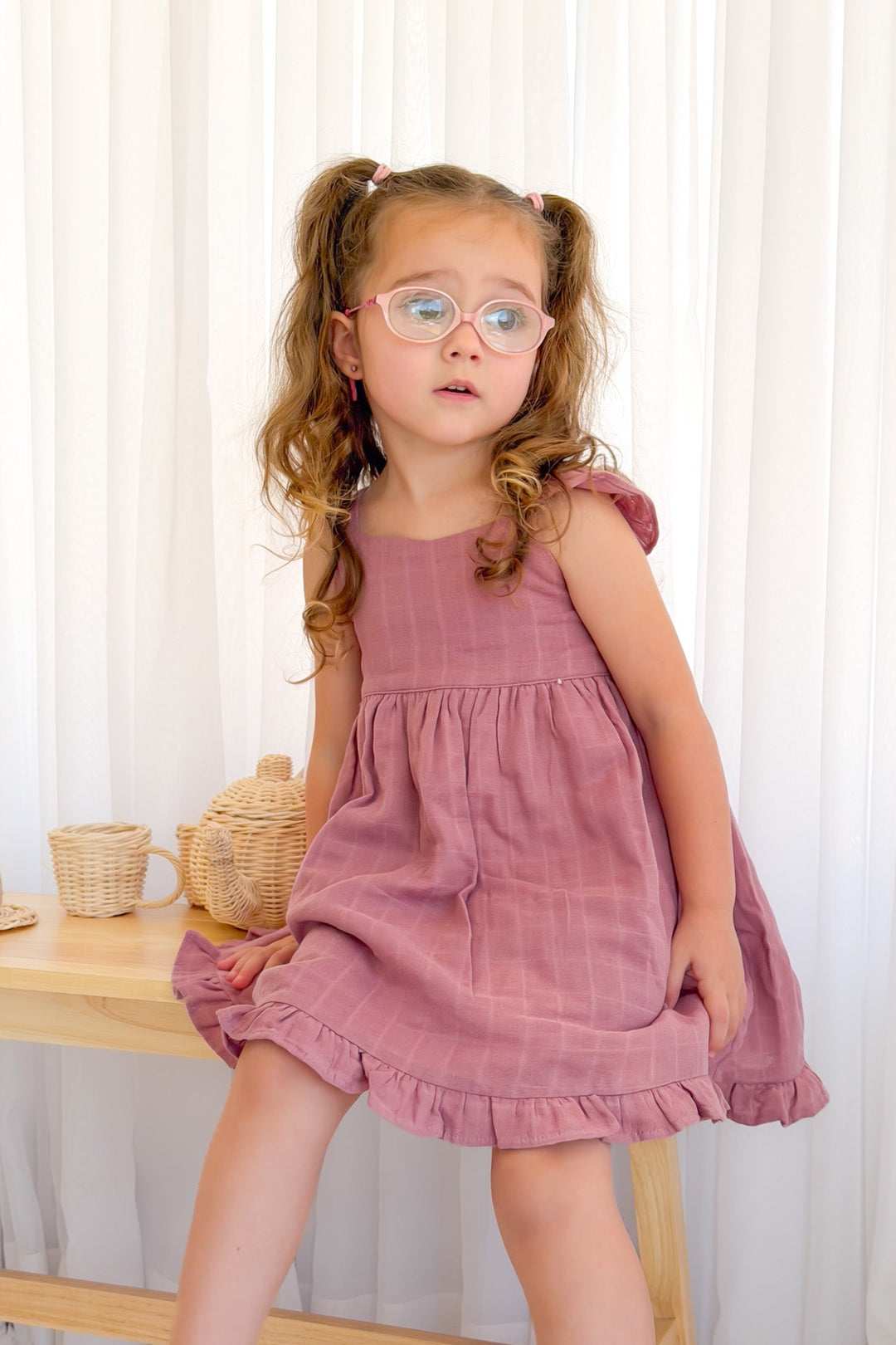 Muslin Sweetheart Dress - French Rose