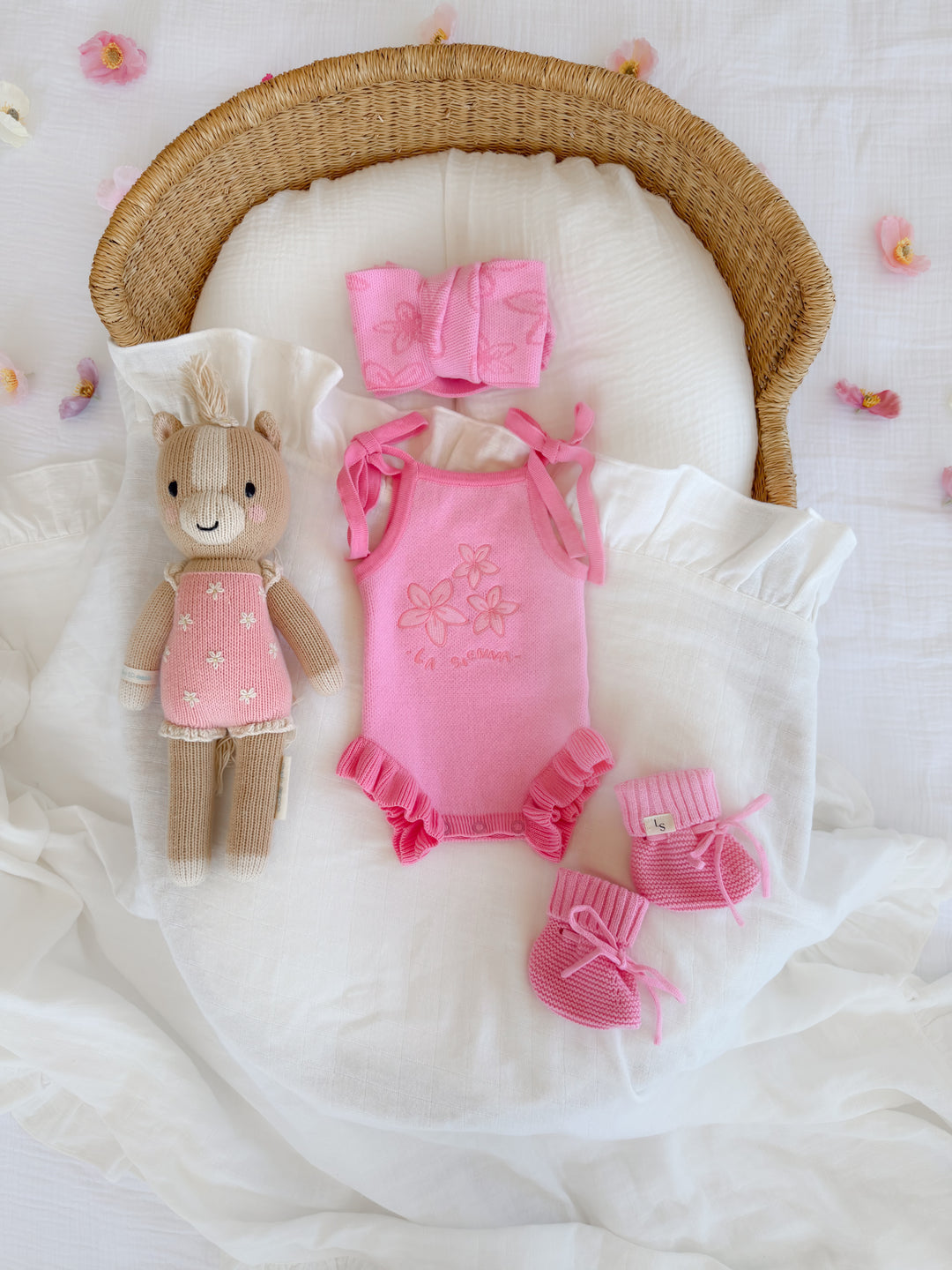 Knitted Booties - Bloom