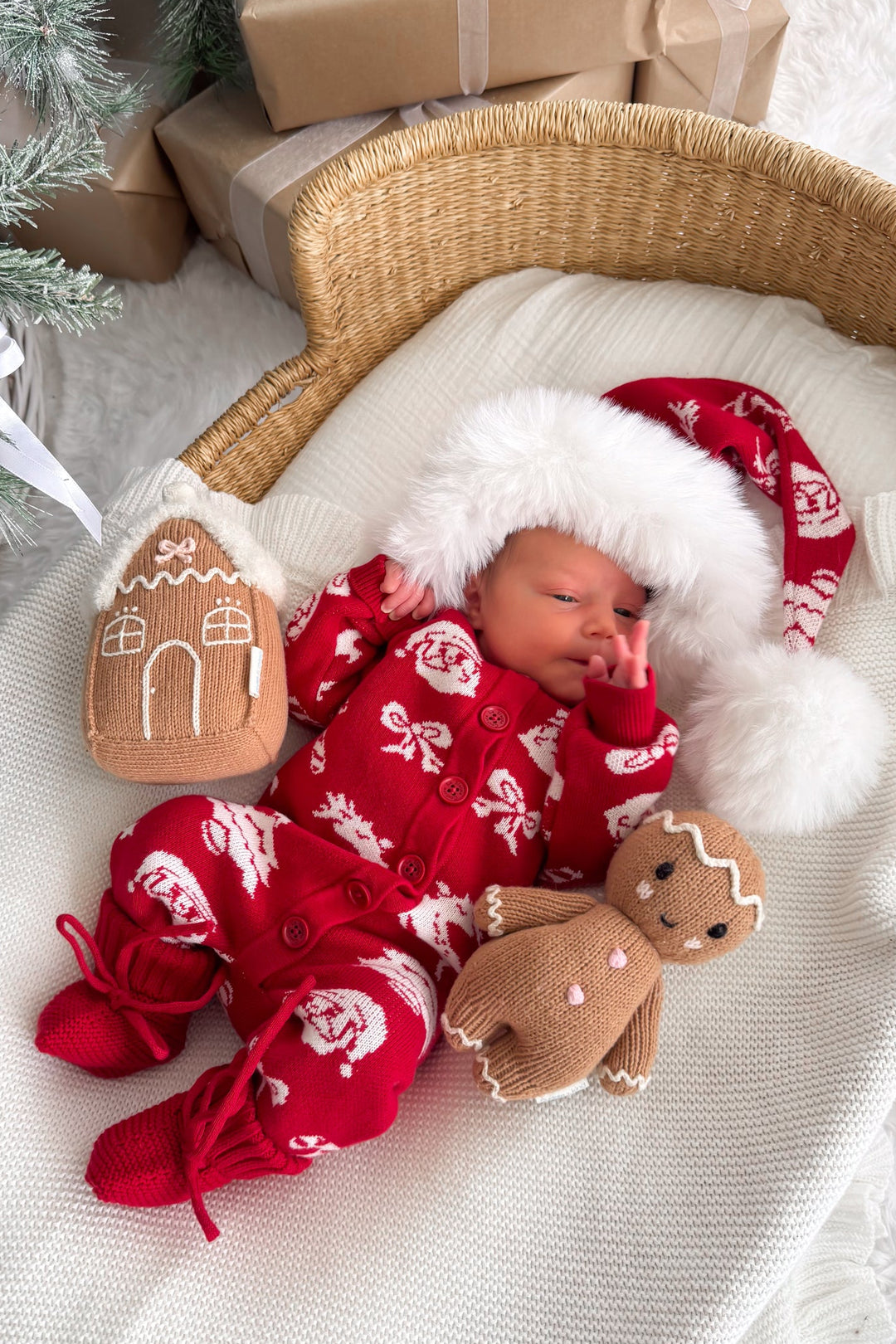 Knitted Louie Romper - Merry Little Christmas