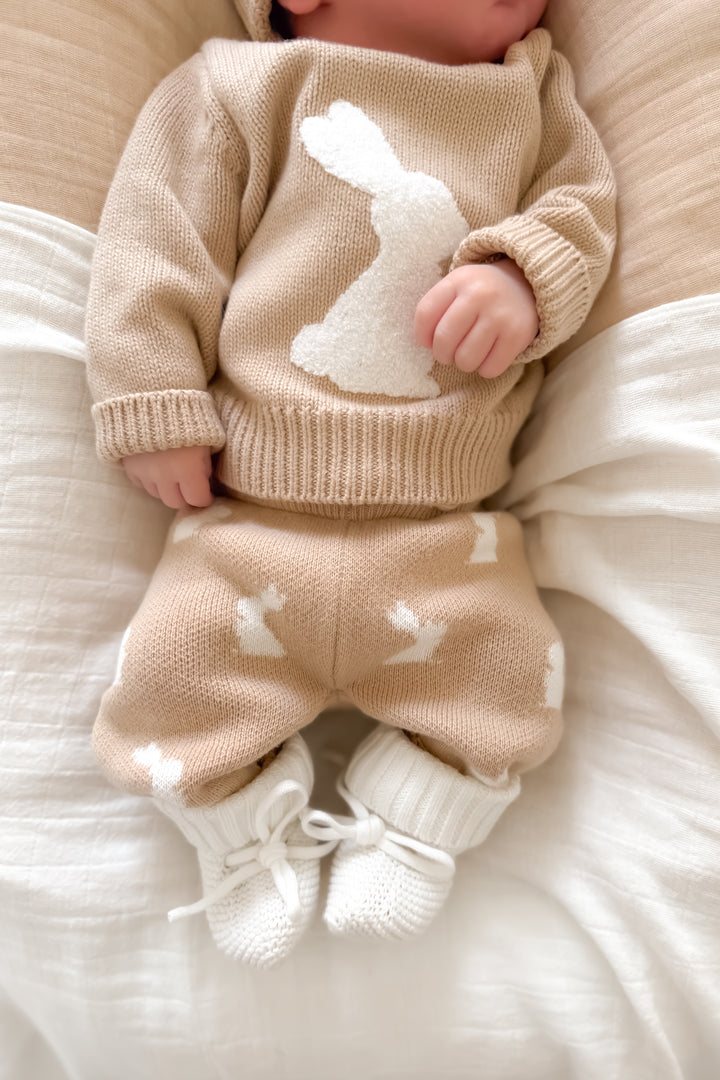 Knitted Pants - Little Bunny Oat