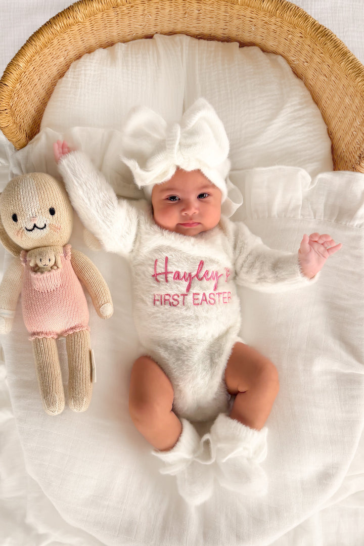 Fluffy Knit Romper - Marshmallow