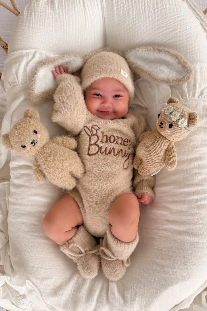 Fluffy Knit Romper - Oatmeal