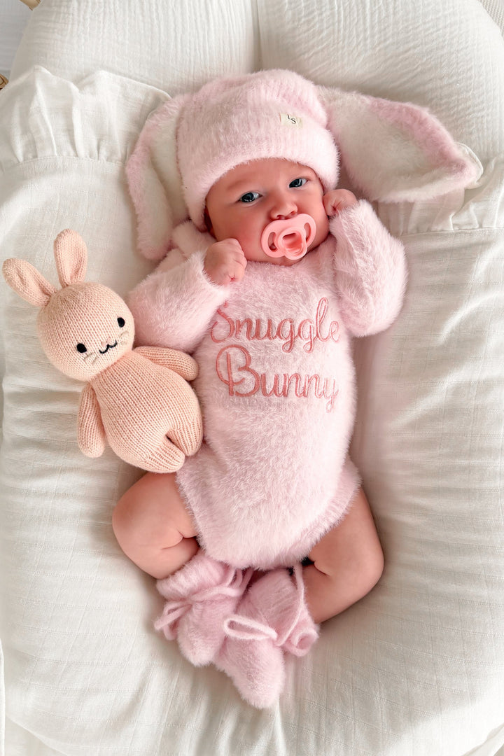 Fluffy Knit Romper - Pink