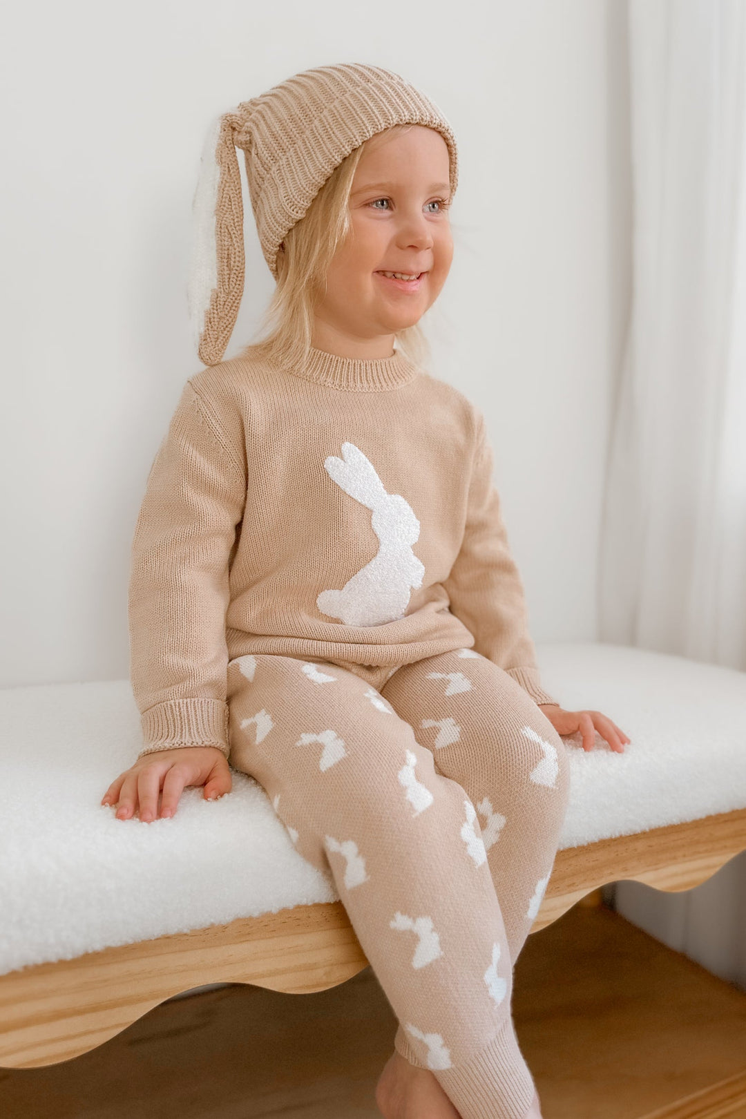 Knitted Jumper - Little Bunny Oat