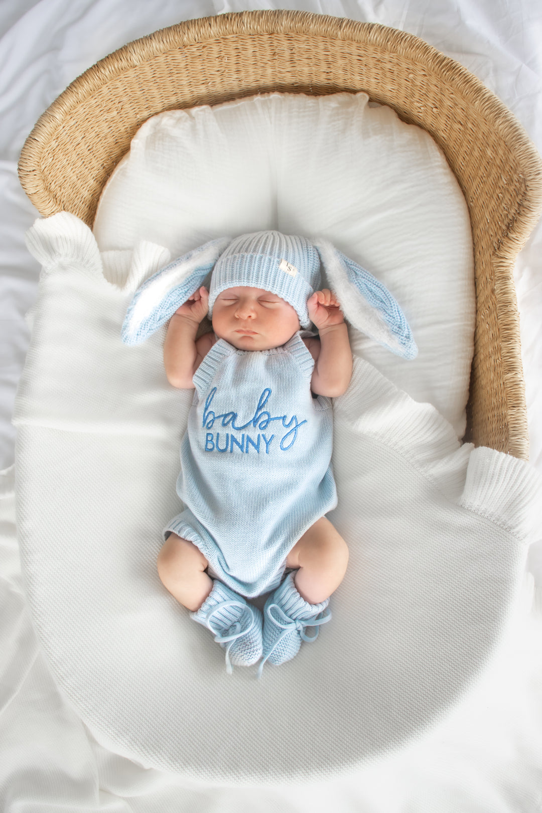 Classic Knitted Romper - Sky Blue