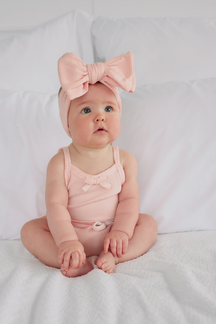Waffle Dainty Singlet & Shorties Set - Peach Dust (Coming Soon)