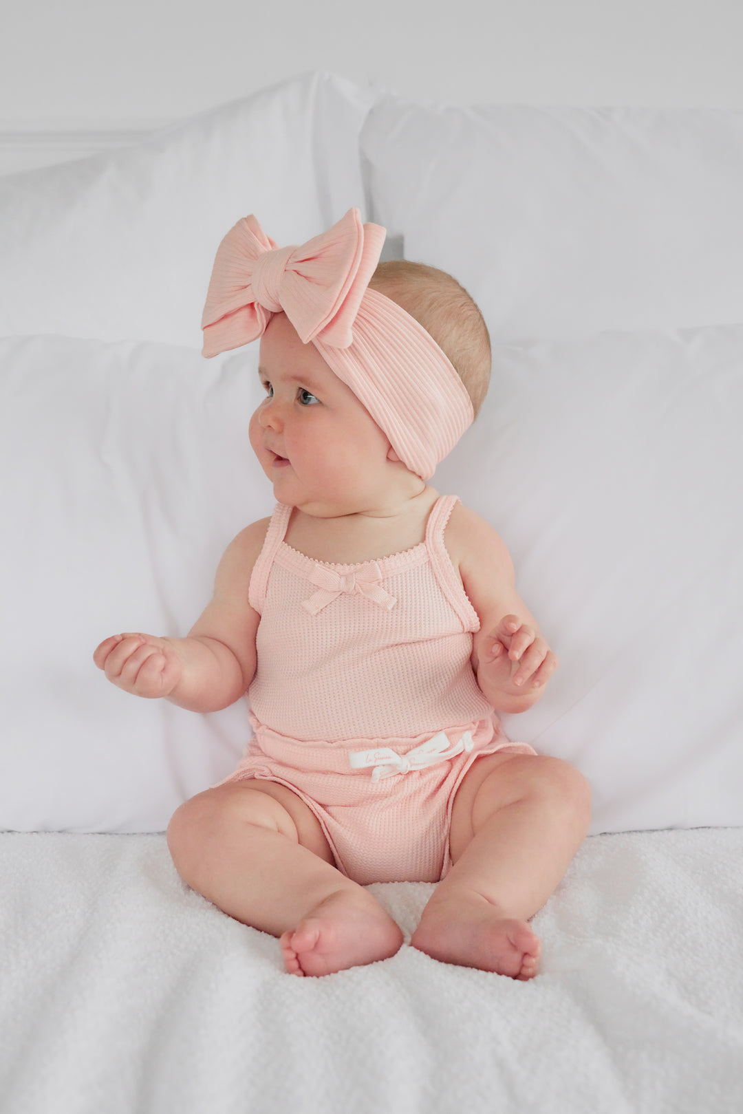 Waffle Dainty Singlet & Shorties Set - Peach Dust (Coming Soon)