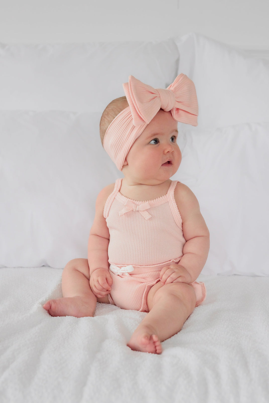 Waffle Dainty Singlet & Shorties Set - Peach Dust (Coming Soon)