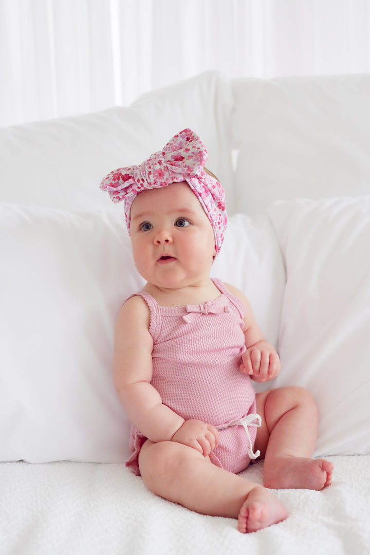 Waffle Dainty Singlet & Shorties Set - Parisian Pink (Coming Soon)