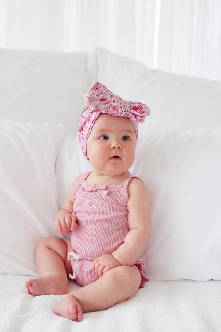 Waffle Dainty Singlet & Shorties Set - Parisian Pink (Coming Soon)