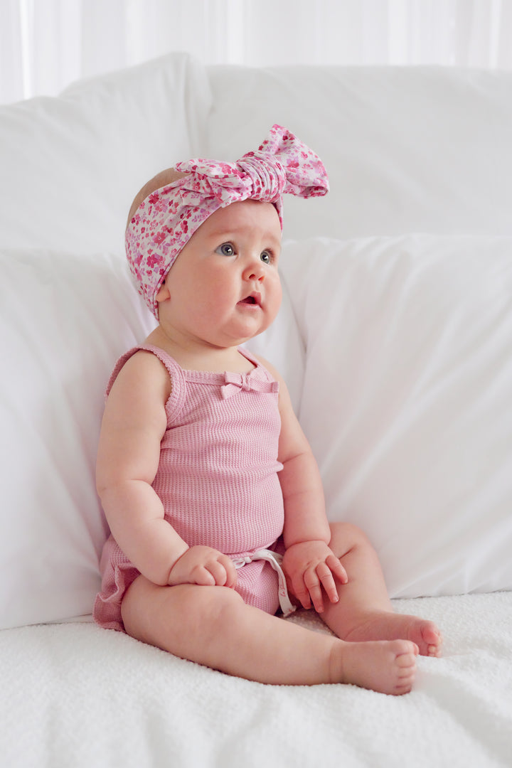 Waffle Dainty Singlet & Shorties Set - Parisian Pink (Coming Soon)