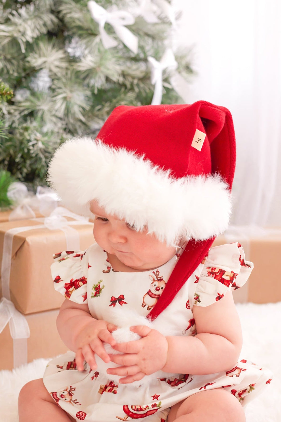 Knitted Santa Hat - Red