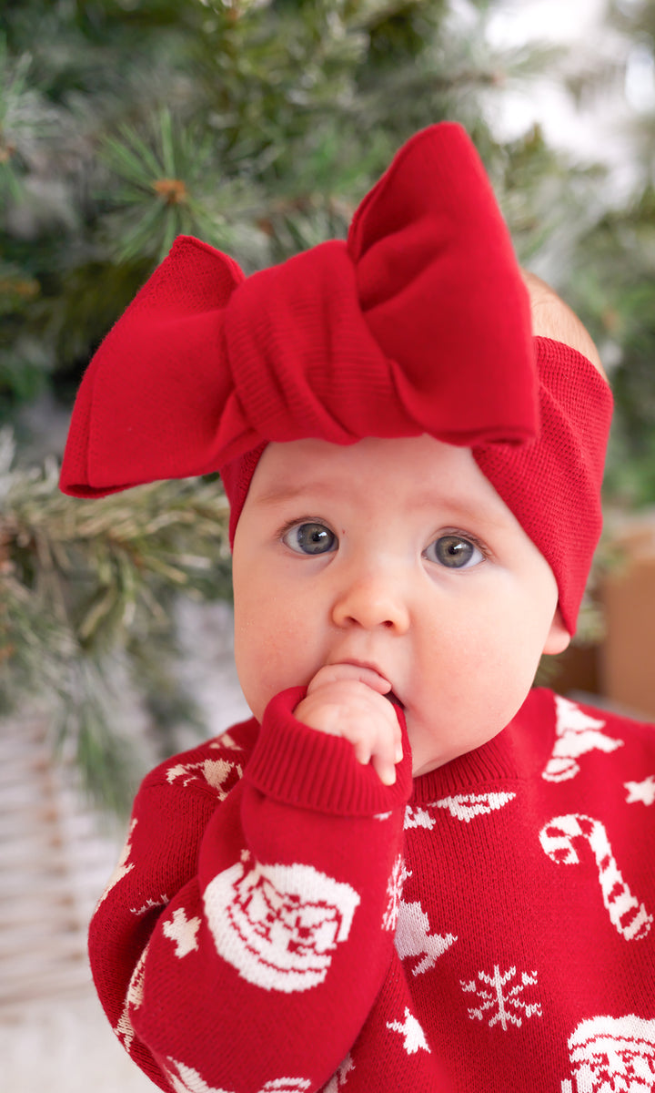 Knitted Headwrap - Red