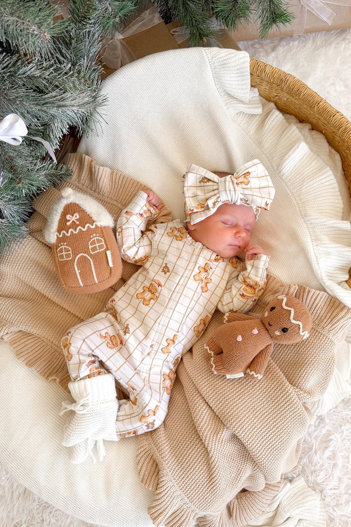 LS Zip Romper - Jolly Little Gingerbread
