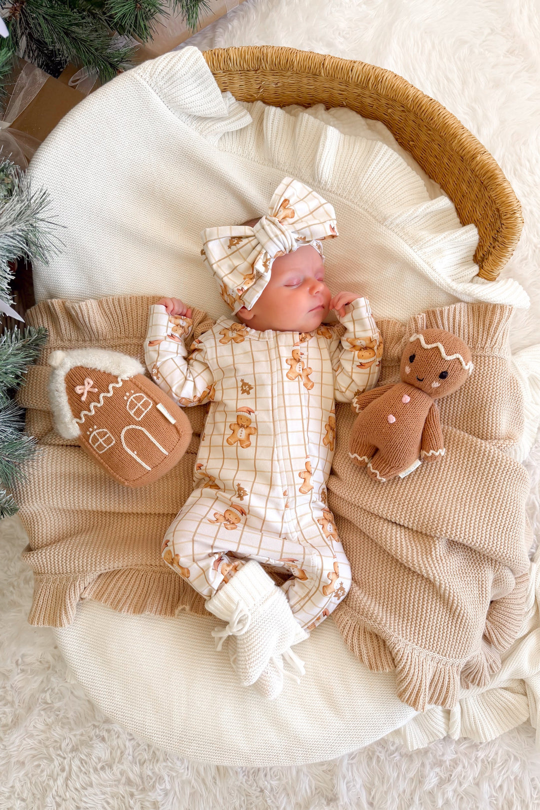 LS Zip Romper - Jolly Little Gingerbread