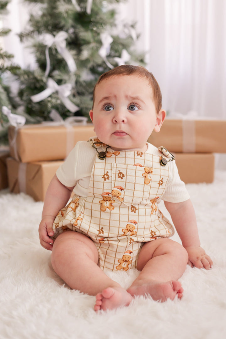 Overall Romper - Jolly Little Gingerbread