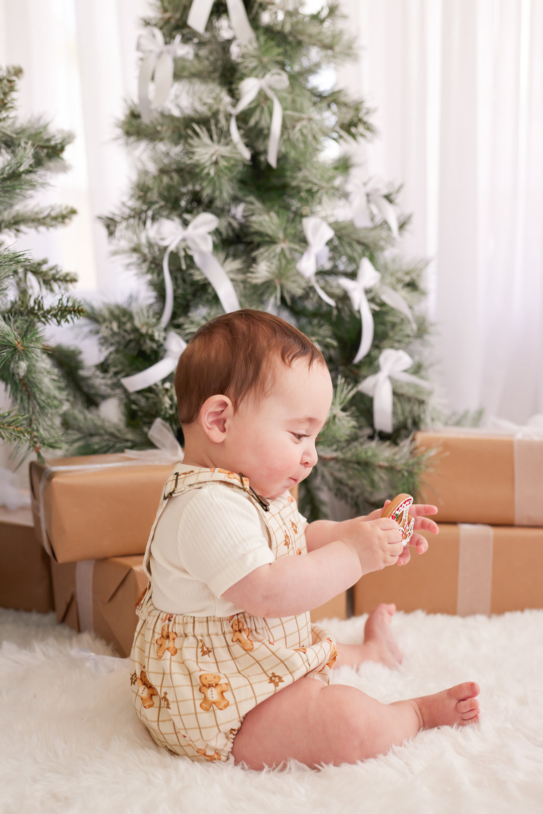 Overall Romper - Jolly Little Gingerbread