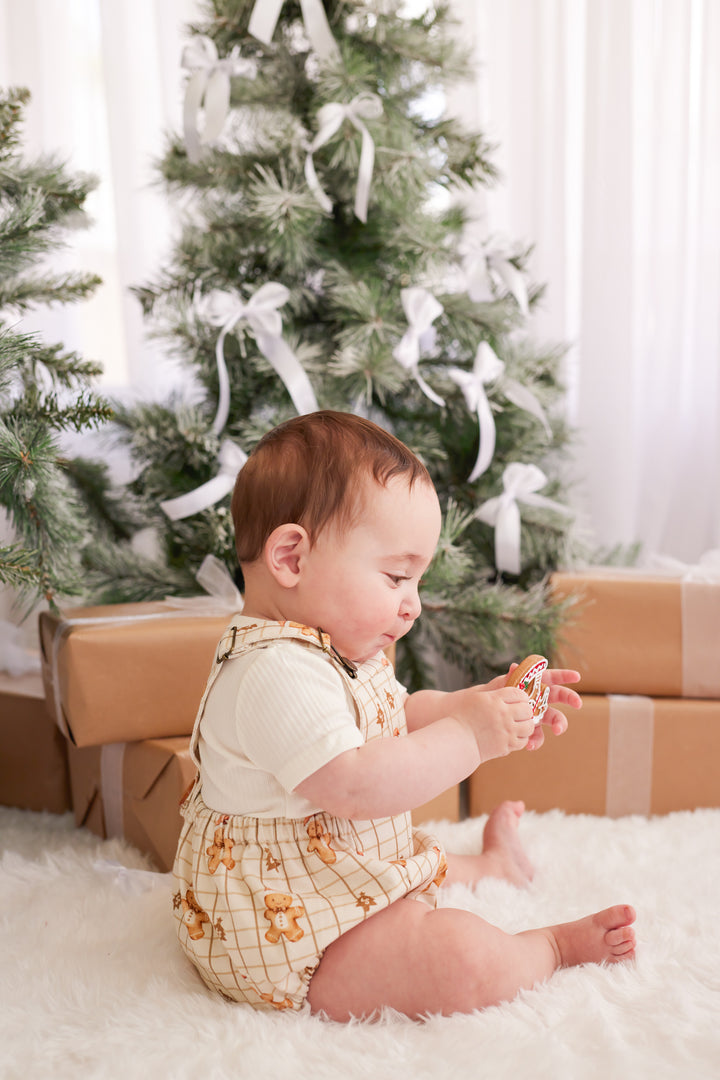 Overall Romper - Jolly Little Gingerbread