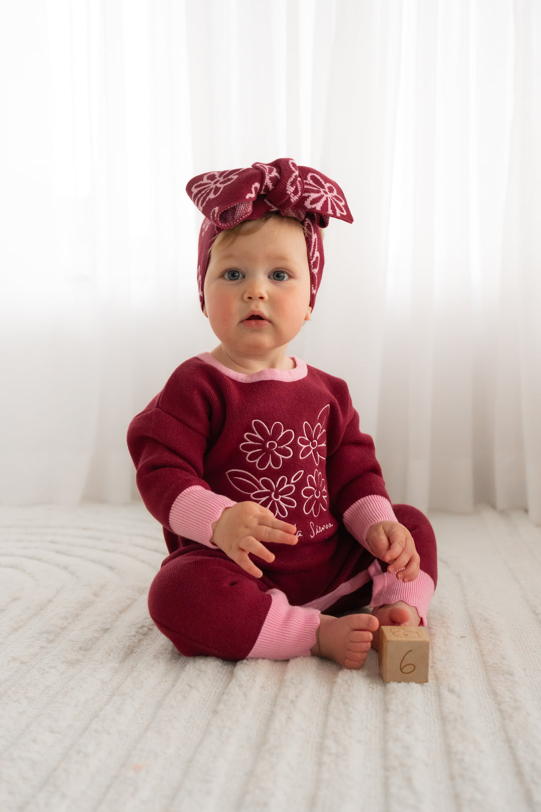Knitted Jumpsuit - Merlot Bloom