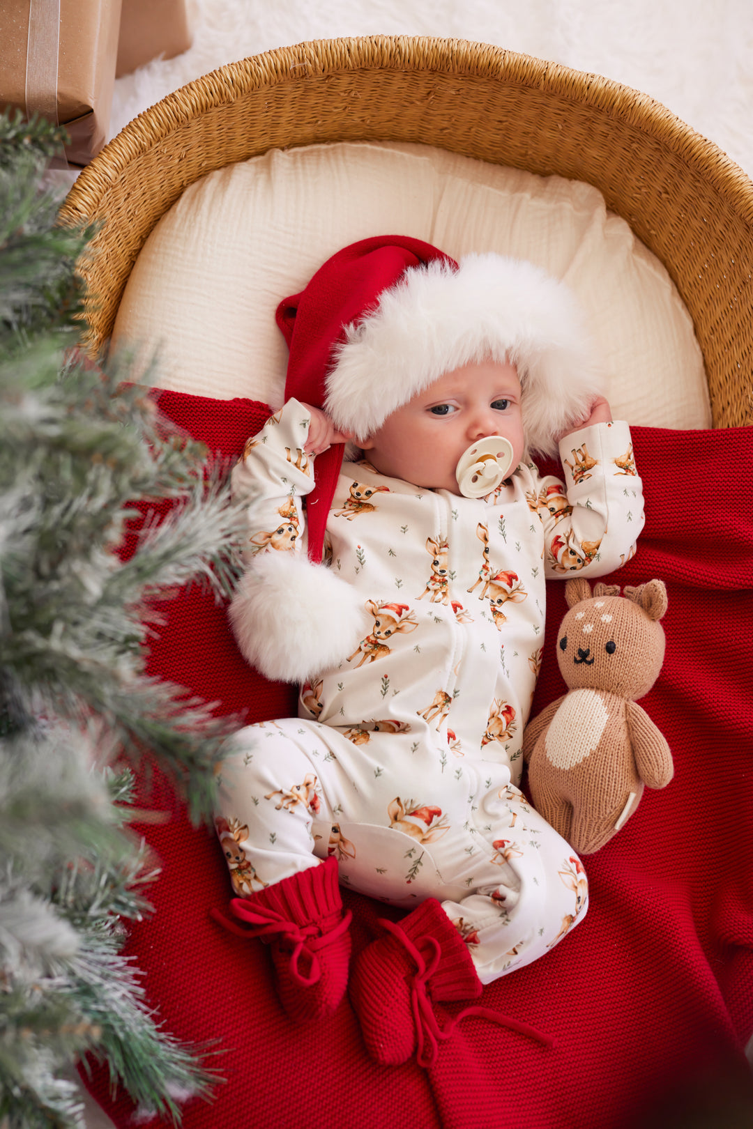 LS Zip Romper - Dasher the Reindeer