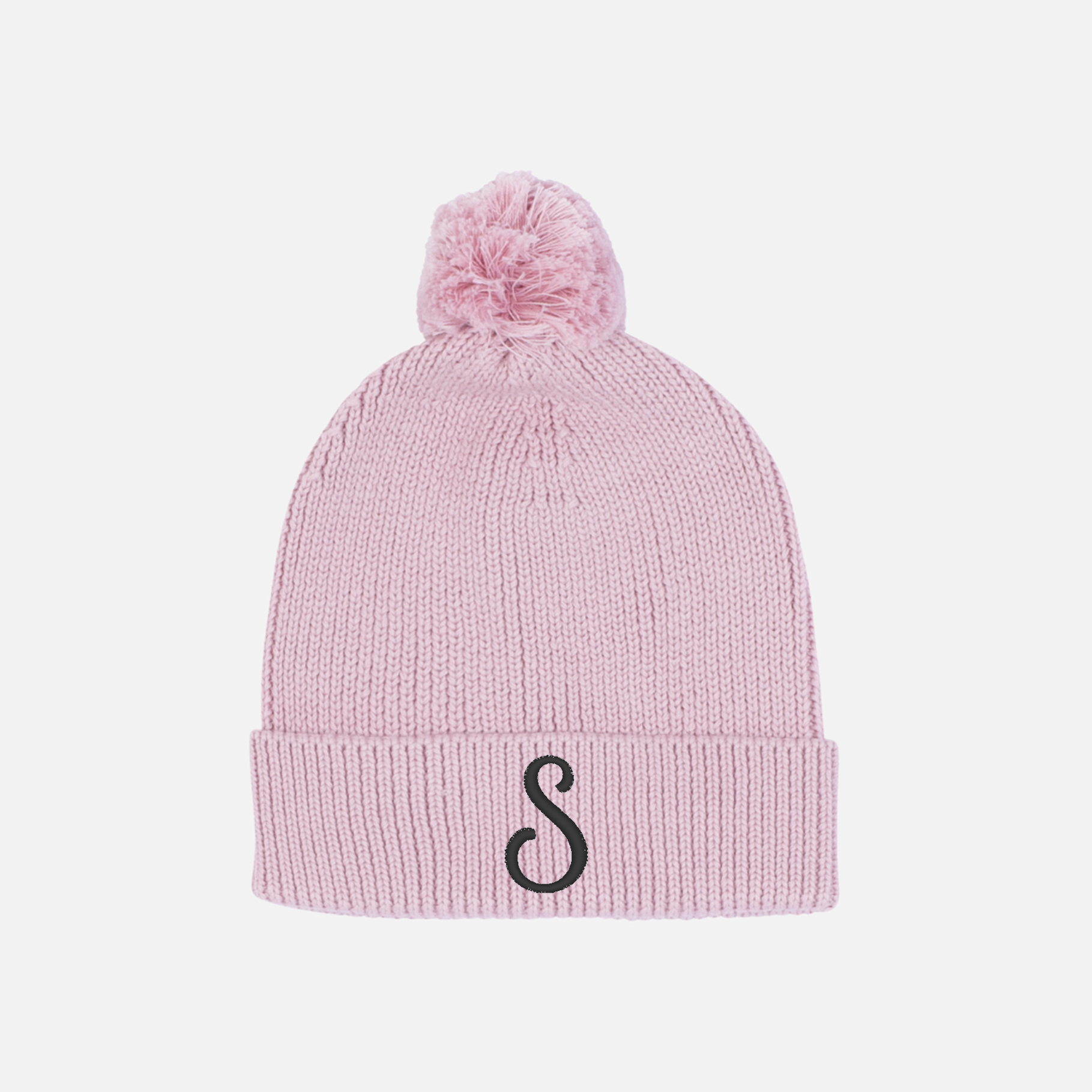 Embroidered Knitted Beanie - Lilac Mist