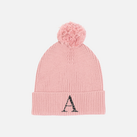 Embroidered Knitted Beanie - Rosewood