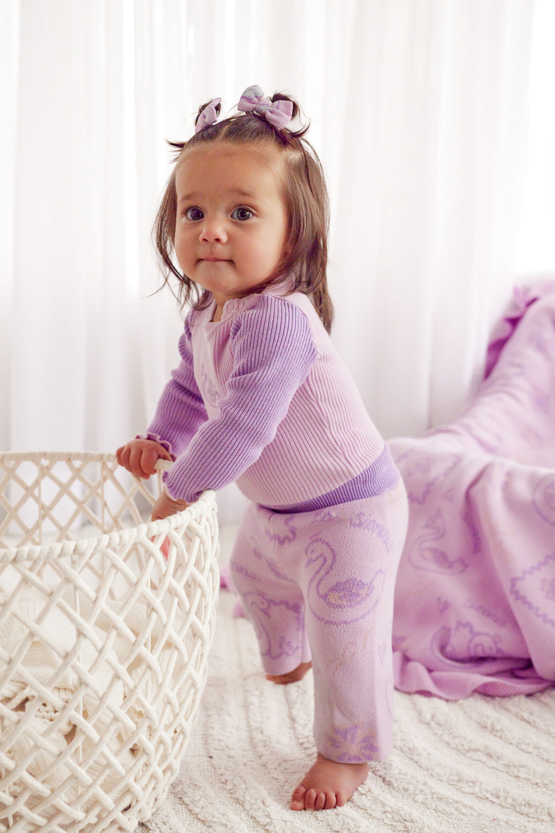 Knitted Wide Leg Pants - Swan