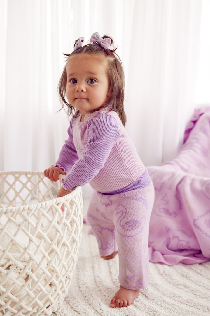 Knitted Wide Leg Pants - Swan