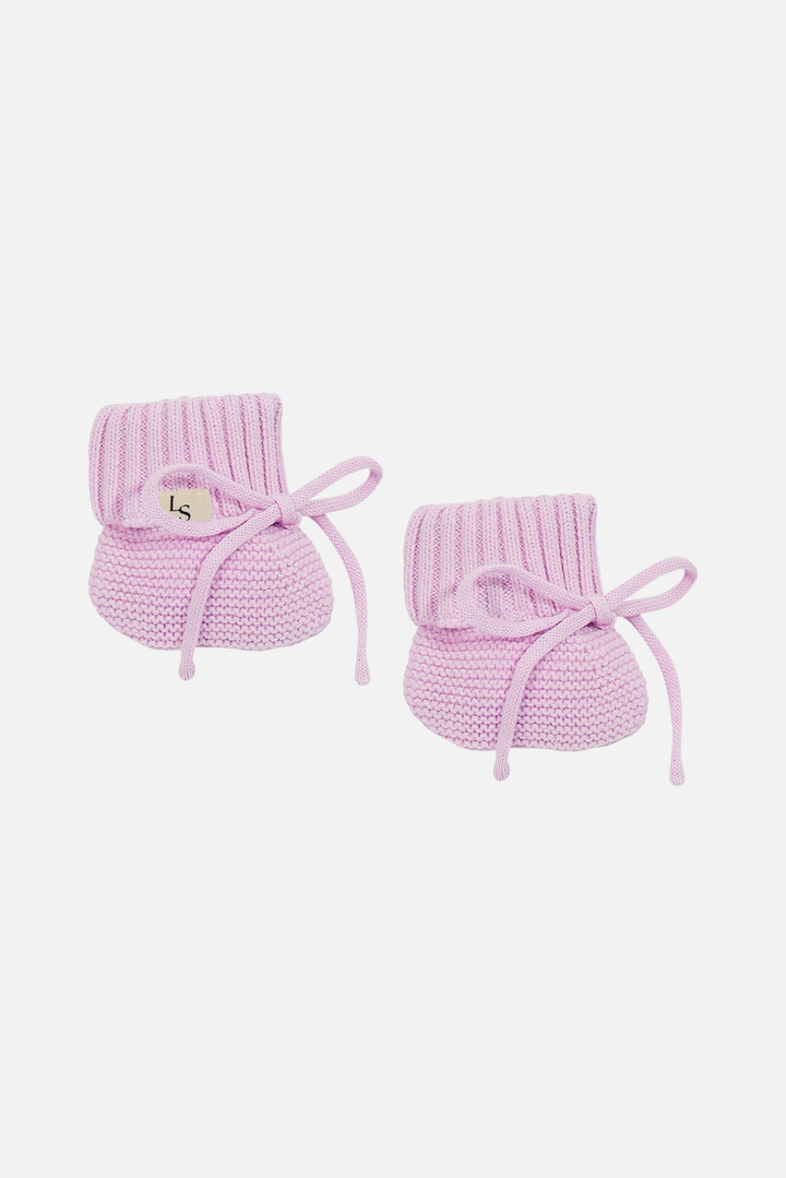 Knitted Booties - Lavender
