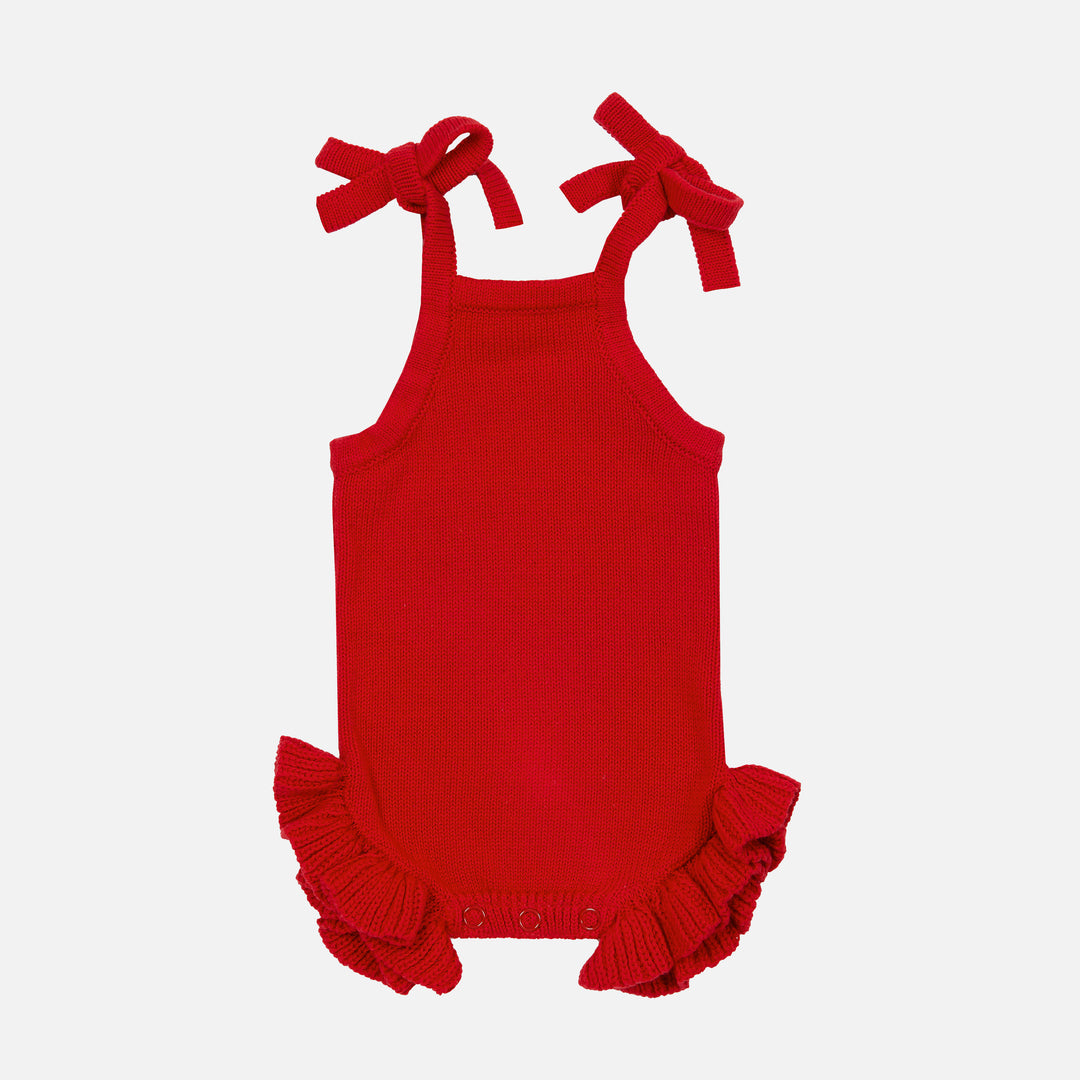 Summer Frill Romper - Red