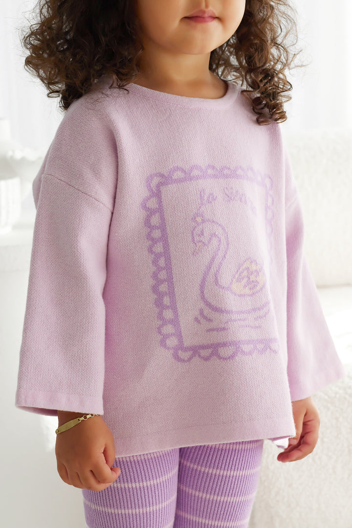 Knitted Long Sleeve Tee - Lavender